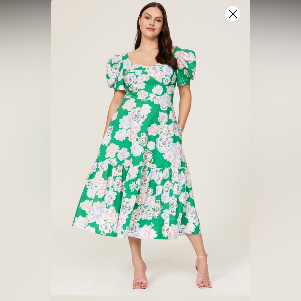 Tanya Taylor Green Danielle Dress, Size 10